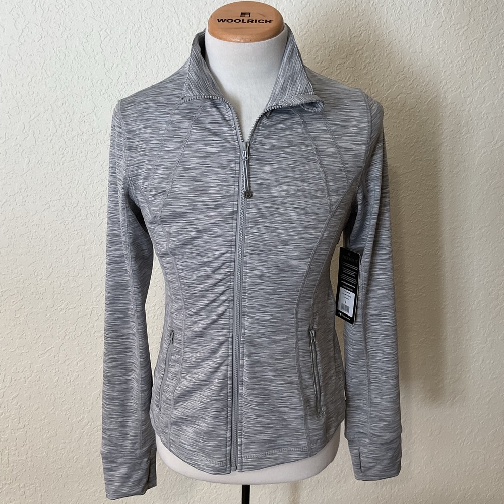 90 Degree By Reflex Gray Utility Jacket with High Collar and Slim Fit